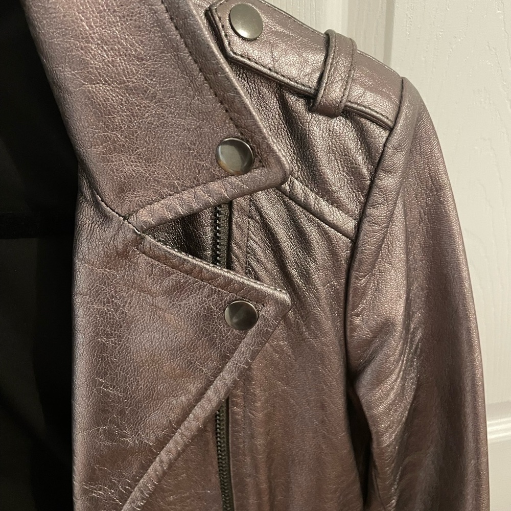 Mackage metallic leather motorcycle jacket - Picture 6 of 8